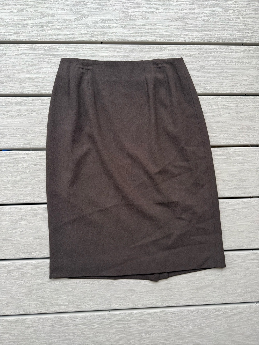 Valerie Stevens Brown 100% Wool Pencil Skirt Size 4